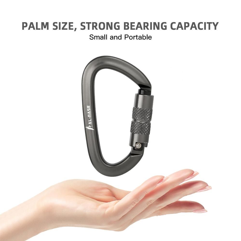 10KN/ 16KN Twist Locking Gate Carabiner Certified Auto Lock Carabiner Outdoor D-ring Buckle Climbing Canyoning Hammock Locking Clip
