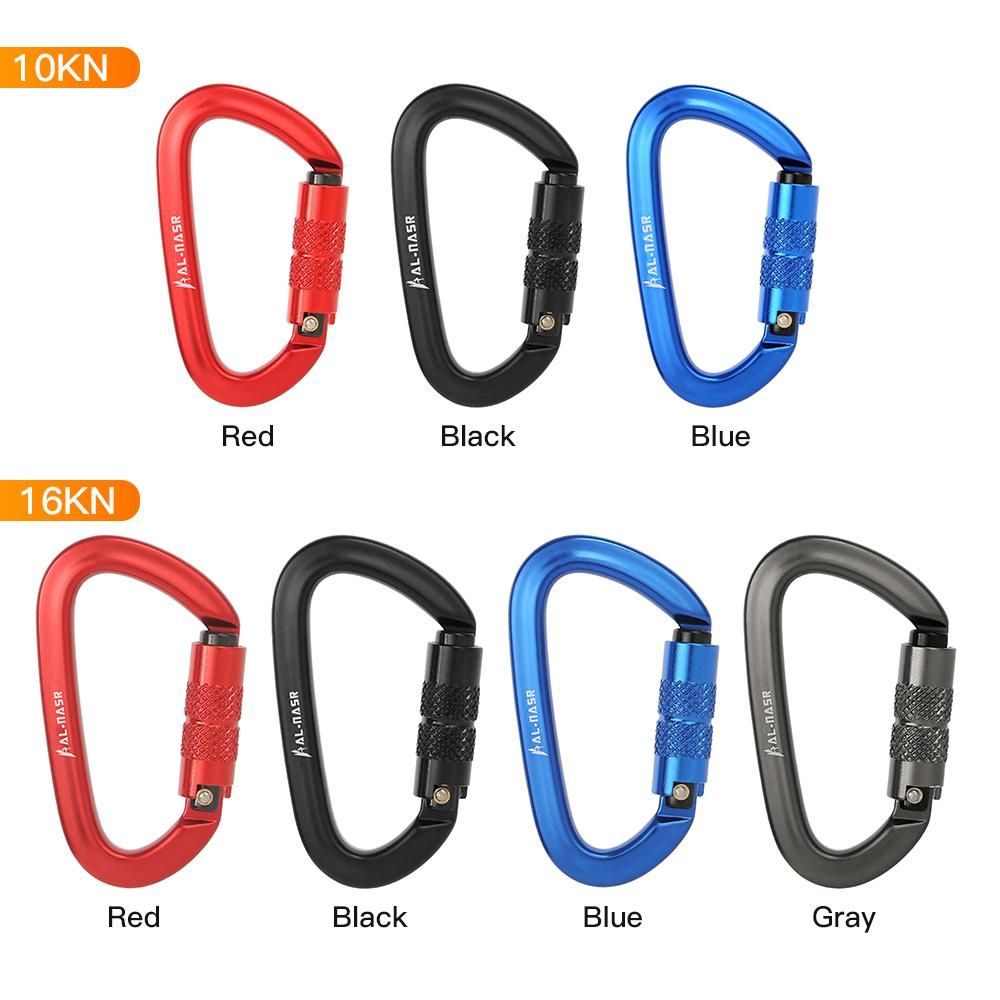 10KN/ 16KN Twist Locking Gate Carabiner Certified Auto Lock Carabiner Outdoor D-ring Buckle Climbing Canyoning Hammock Locking Clip