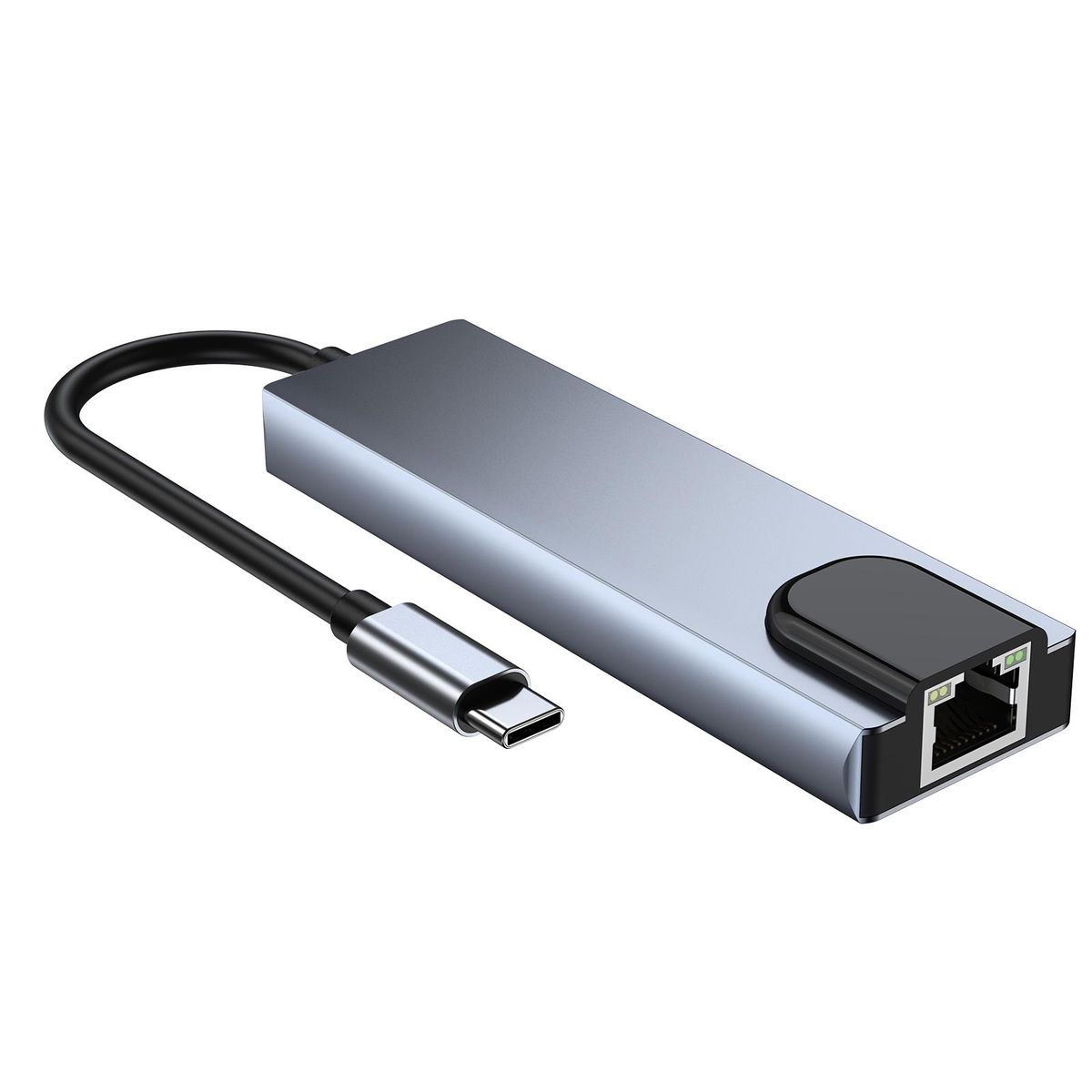 5-in-1 USB C Hub Multi-function Type C Docking Station with 4K@30Hz H*M*+USB3.0+USB3.0+RJ45+87W Power Delivery Ports for Laptops Tablets Smartphones with Type C Port