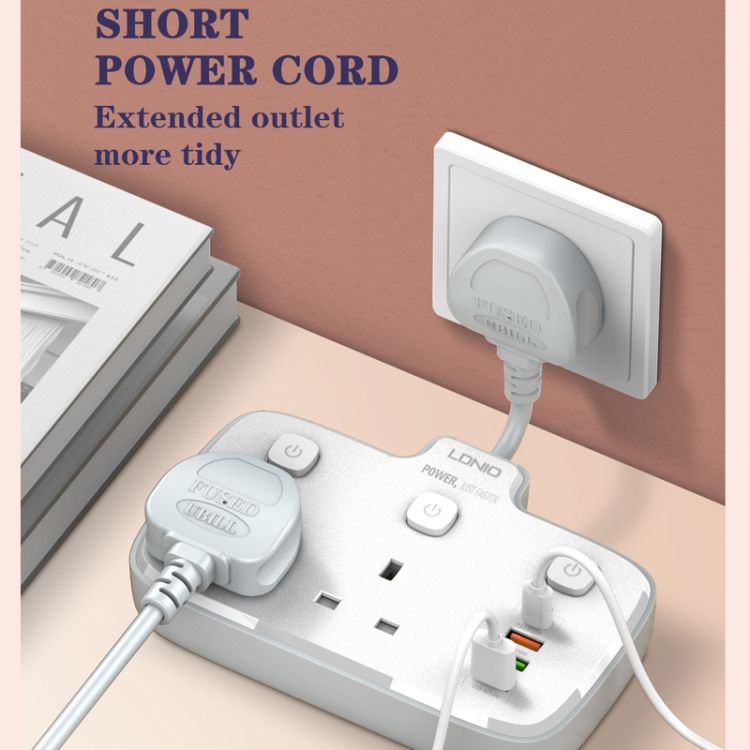 LDNIO Plug Board Converter UK Plug Hole