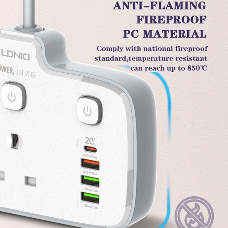 LDNIO Plug Board Converter UK Plug Hole