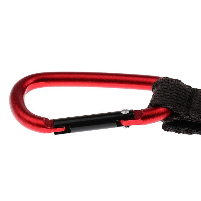 Carabiner + Hook & Loop + Rubber Ring Water Bottle Holder Camping Red