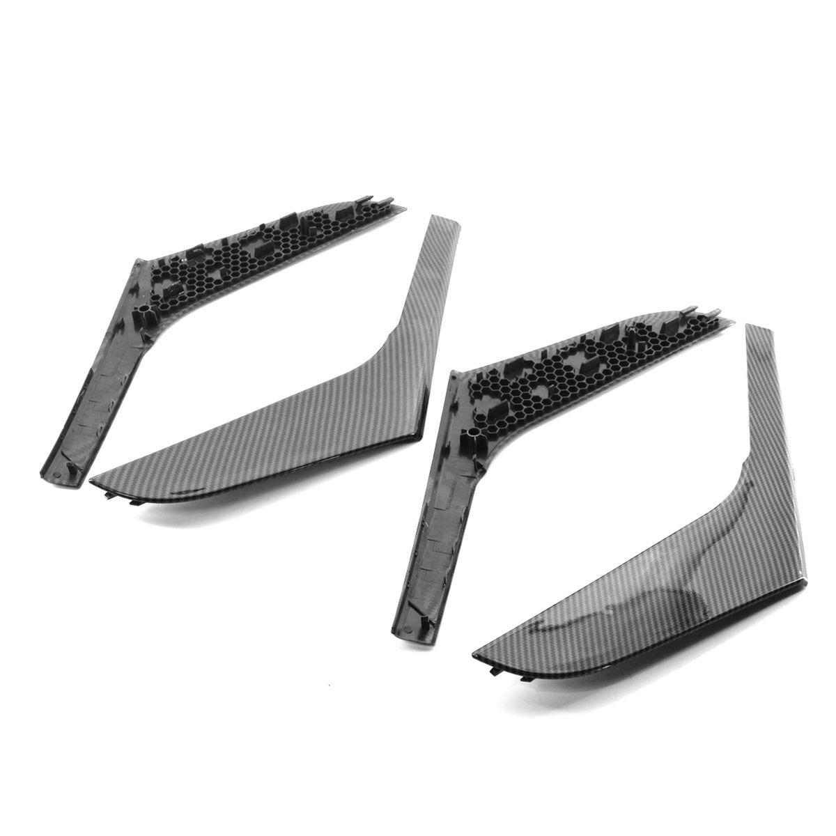 4 Pcs Carbon Fiber Interior Door Armrest Cover Trim
