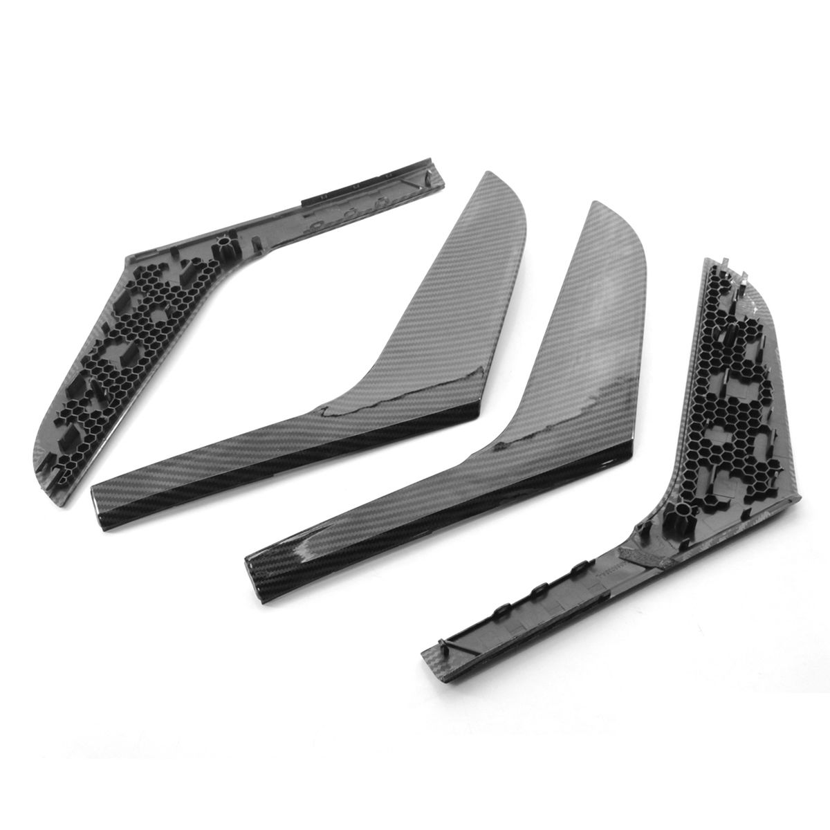 4 Pcs Carbon Fiber Interior Door Armrest Cover Trim
