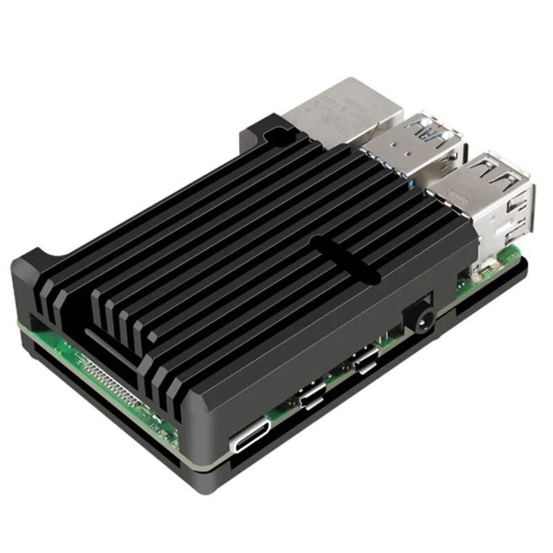 for Raspberry Pi 4 Model B Aluminum Case, Passive Cooling Aluminum Alloy Protective Shell Metal Enclosure for Raspberry Pi 4 Mod