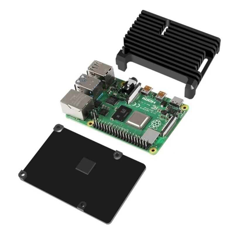 for Raspberry Pi 4 Model B Aluminum Case, Passive Cooling Aluminum Alloy Protective Shell Metal Enclosure for Raspberry Pi 4 Mod