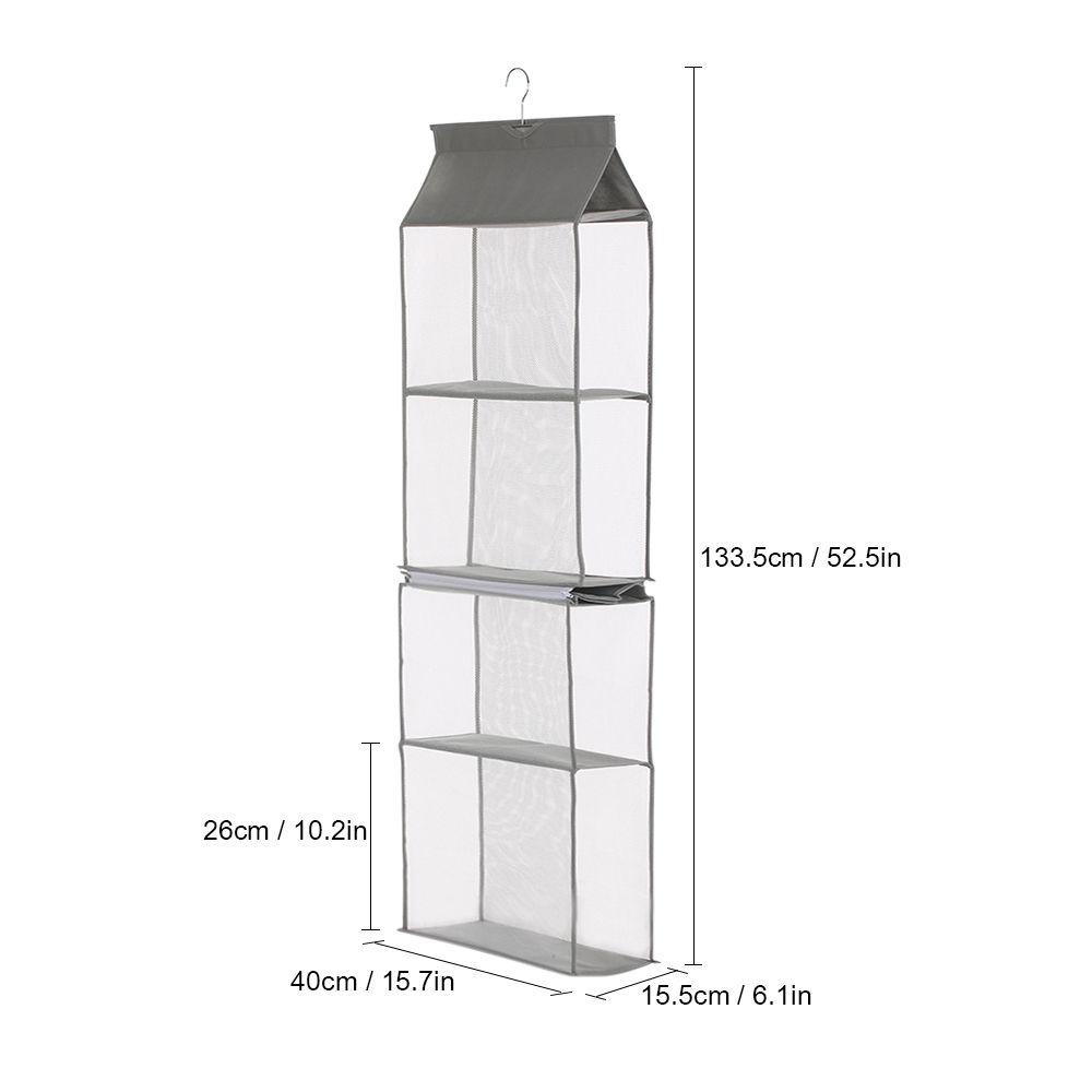 4-Tiers Non-woven Detachable Closet Bags Organizer Handbags