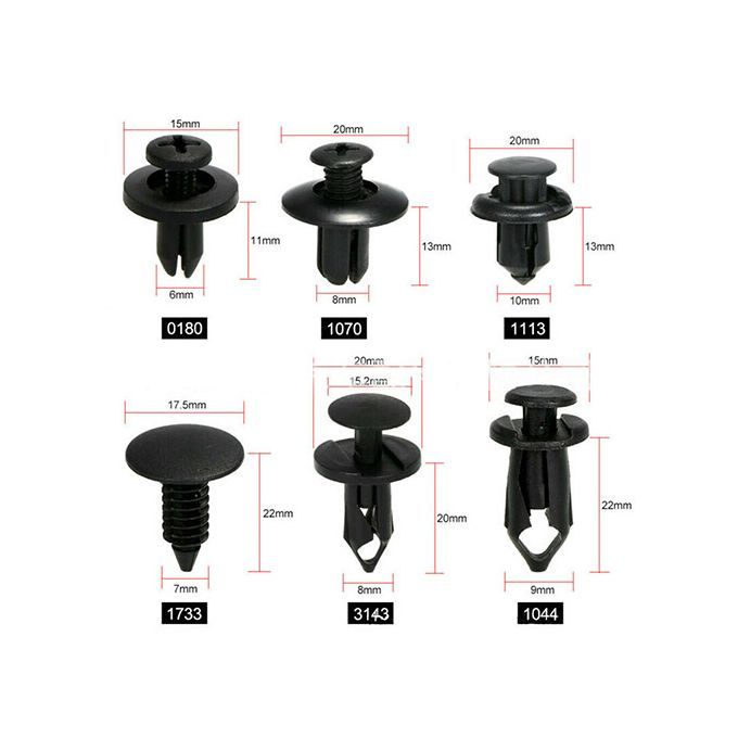 Tools + 190pcs Mixed Buckle 6 Sizes Automotive Fasteners Rivet Push Rod Clip Fender Bumper Plastic