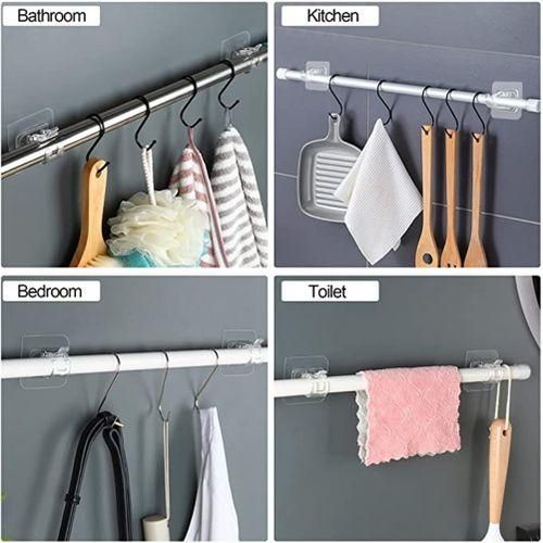 8PCS No Drill Curtain Rod Brackets Curtain Rod