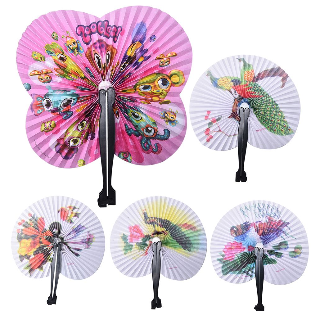 Pattern Hand Chinese Oriental 1pc Home Favors Decor Wedding Floral Party Fan Random Folding Fancy Paper Fans Gift