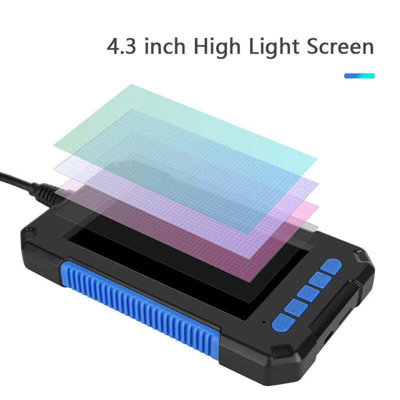 2600mAh Battery Industrial Endoscope Camera 1080P HD 4.3'' Screen 6 Lights5.5mm Snake Camera With Adjustable LED-5.5mm
