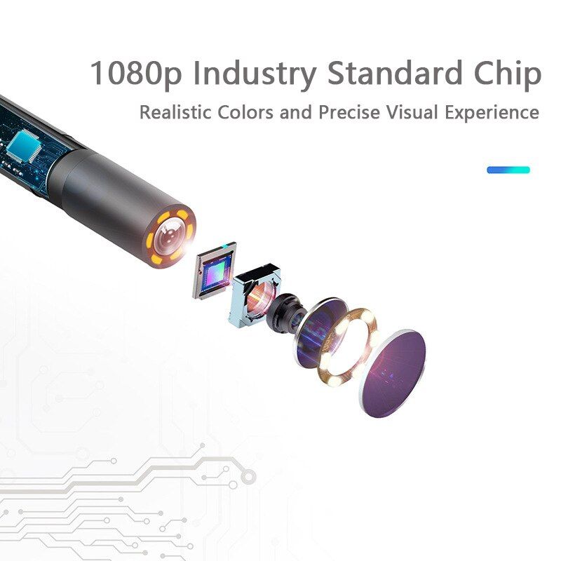 2600mAh Battery Industrial Endoscope Camera 1080P HD 4.3'' Screen 6 Lights5.5mm Snake Camera With Adjustable LED-5.5mm