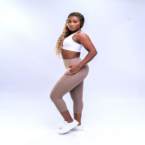 Nola Leggings With Side Pockets - Brown