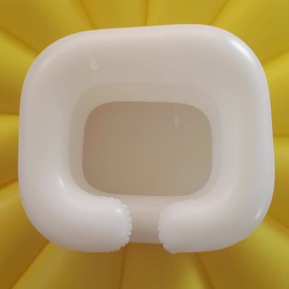 Portable Inflatable Rinse Basin For Washing Hair In Bed Elderly Care PVC-white