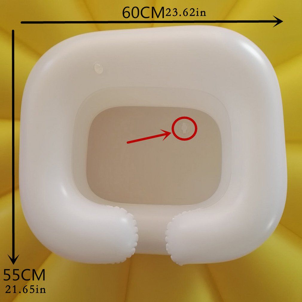 Portable Inflatable Rinse Basin For Washing Hair In Bed Elderly Care PVC-white