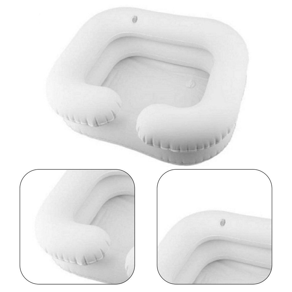 Portable Inflatable Rinse Basin For Washing Hair In Bed Elderly Care PVC-white