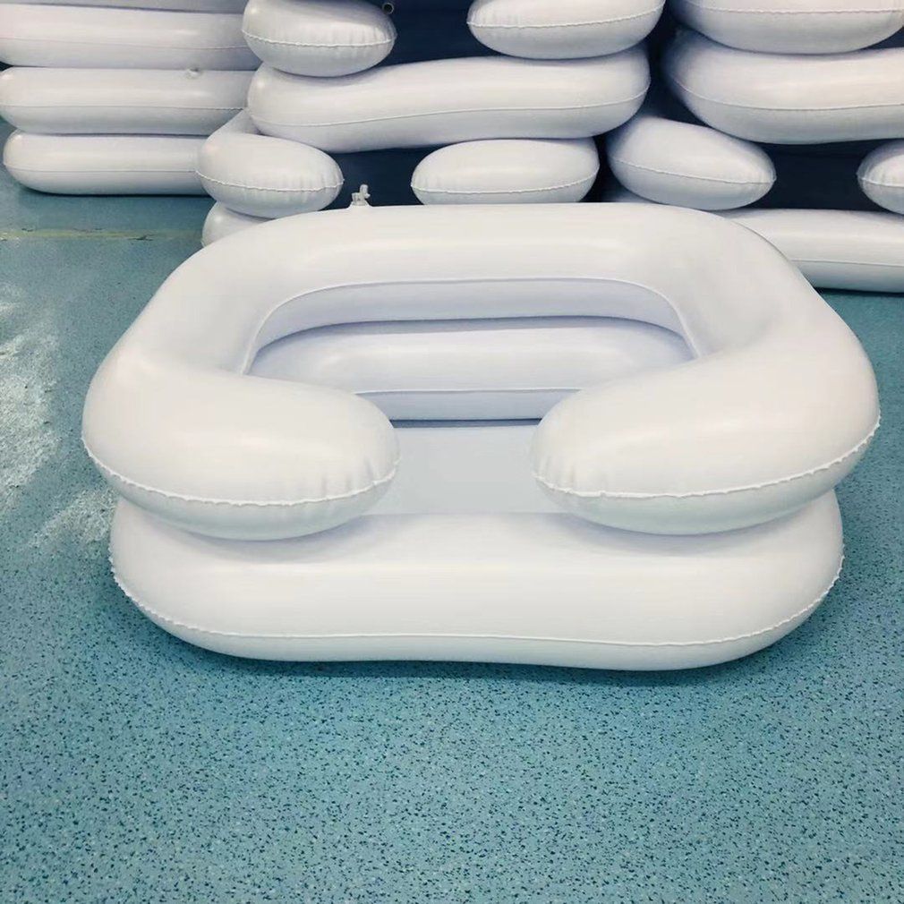 Portable Inflatable Rinse Basin For Washing Hair In Bed Elderly Care PVC-white