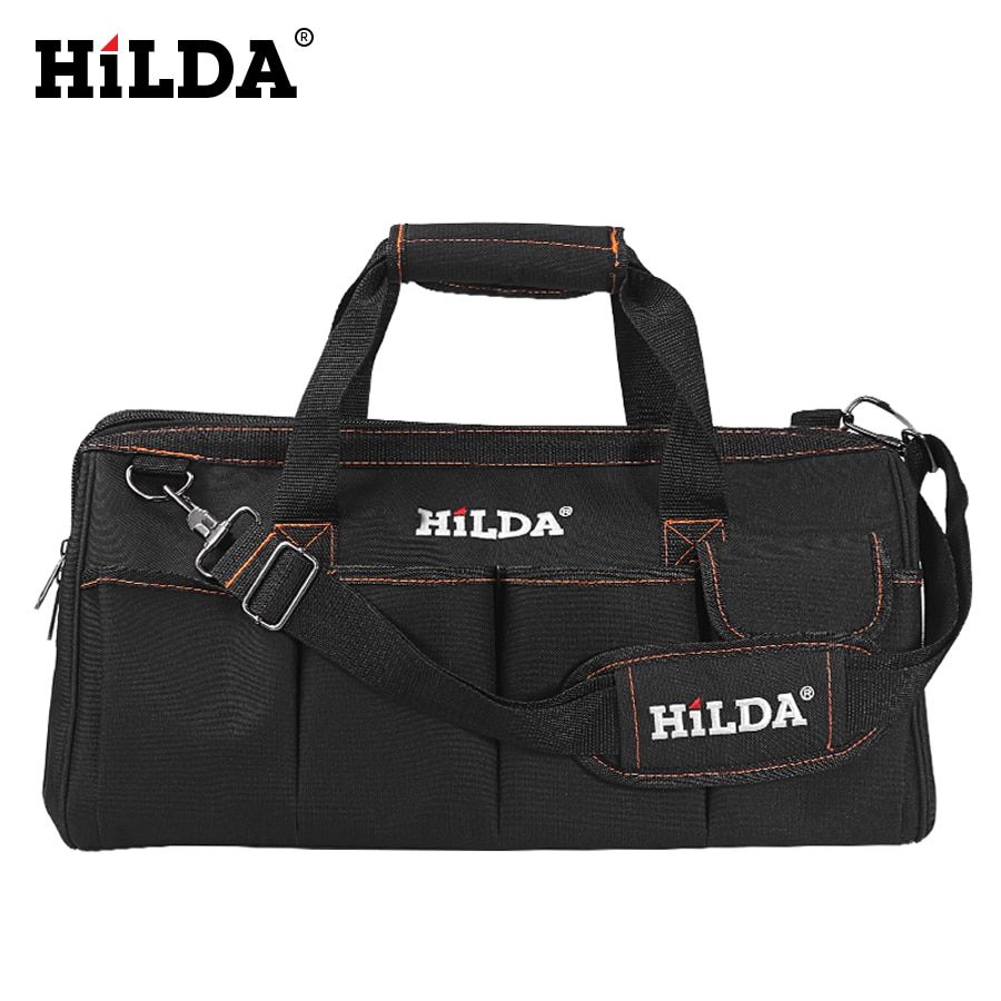 HILDA Tool Bags Waterproof Men Canvas Tool Bag  Electrician Bag Hardware Large Capacity Bag Travel Bags Size 12 14 16 18 Inch