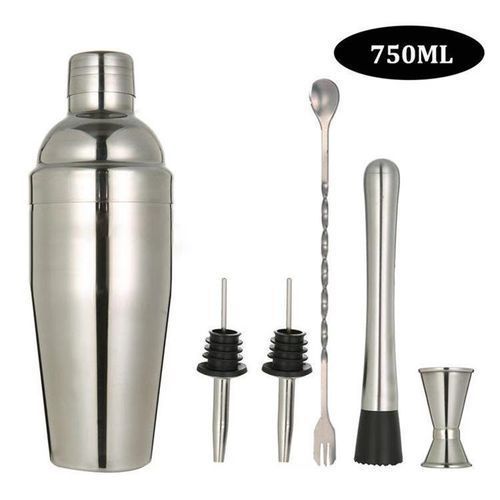 6Pcs/Set Professional Stainless Steel Bartender Kit Cocktail