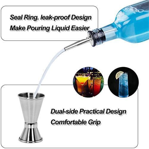 6Pcs/Set Professional Stainless Steel Bartender Kit Cocktail