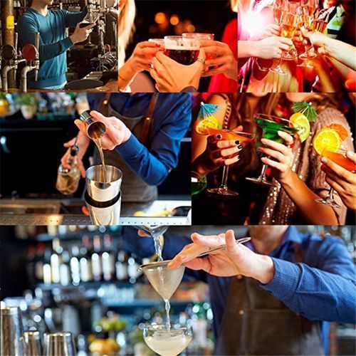6Pcs/Set Professional Stainless Steel Bartender Kit Cocktail
