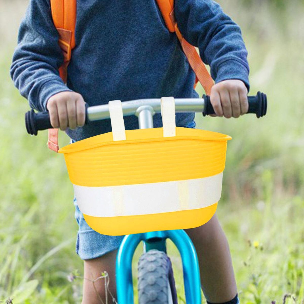 Kids  Basket Children Bike Storage Basket For Picnic Yellow