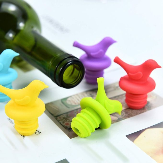 Birds Sili One Wine Bottle Sto Er Environmental Health Non-toxi  Wine Sto Er-random-4pcs
