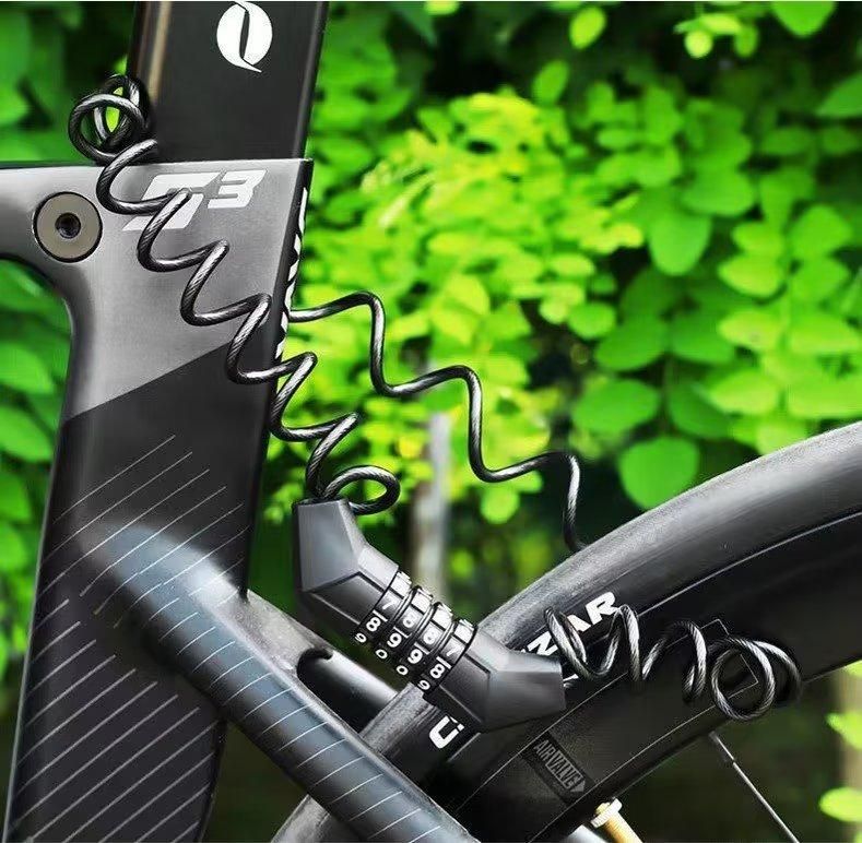 Small portable steel wire zine alloy bicycle password lock mountain bike lock luggage lock