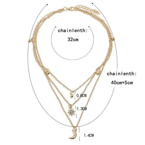 Bohemian Jewelry Moon Star Multi Layer Beaded Pendant