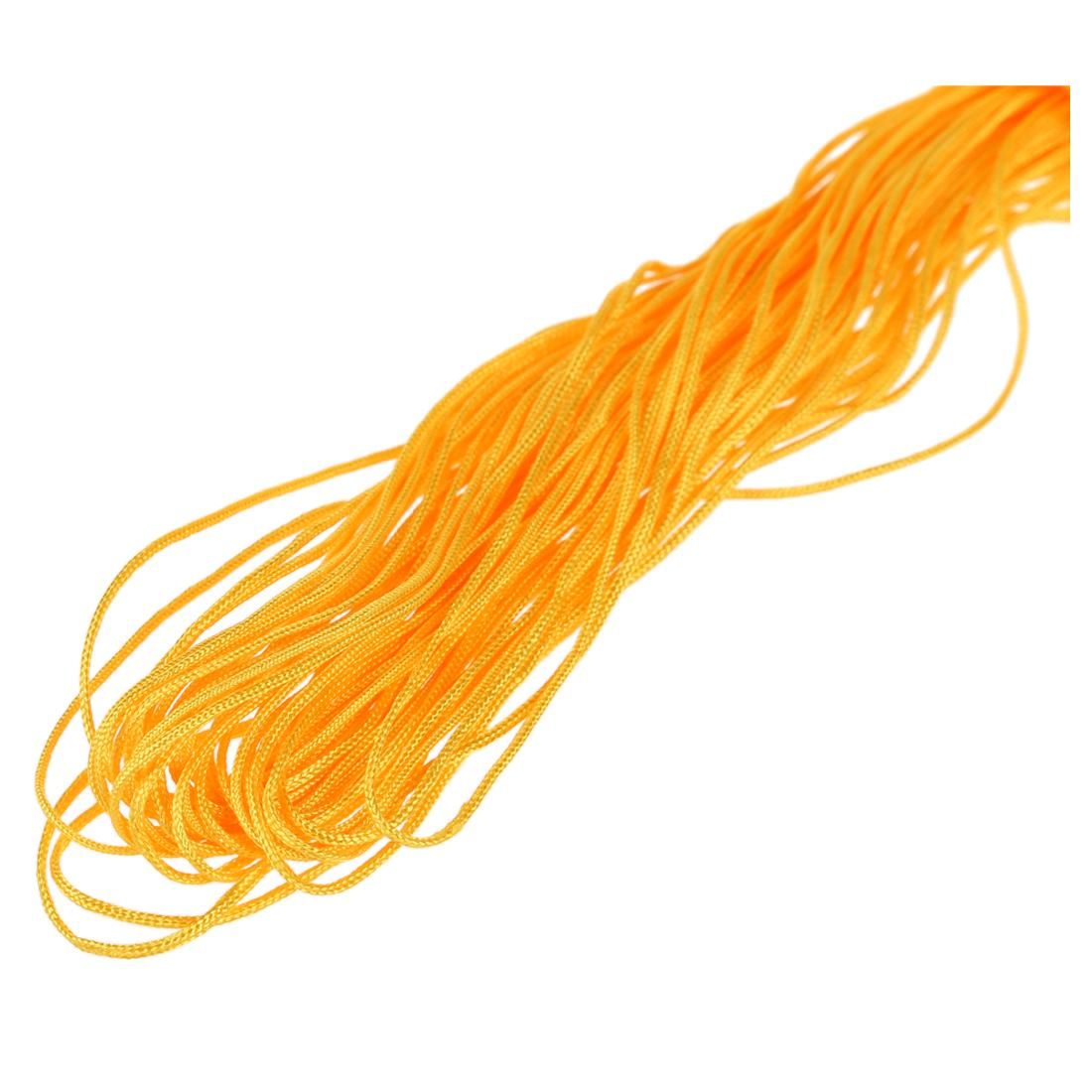 1 roll 25m Nylon Cord Thread Chinese Knot Macrame Rattail Bracelet Braided String Yellow