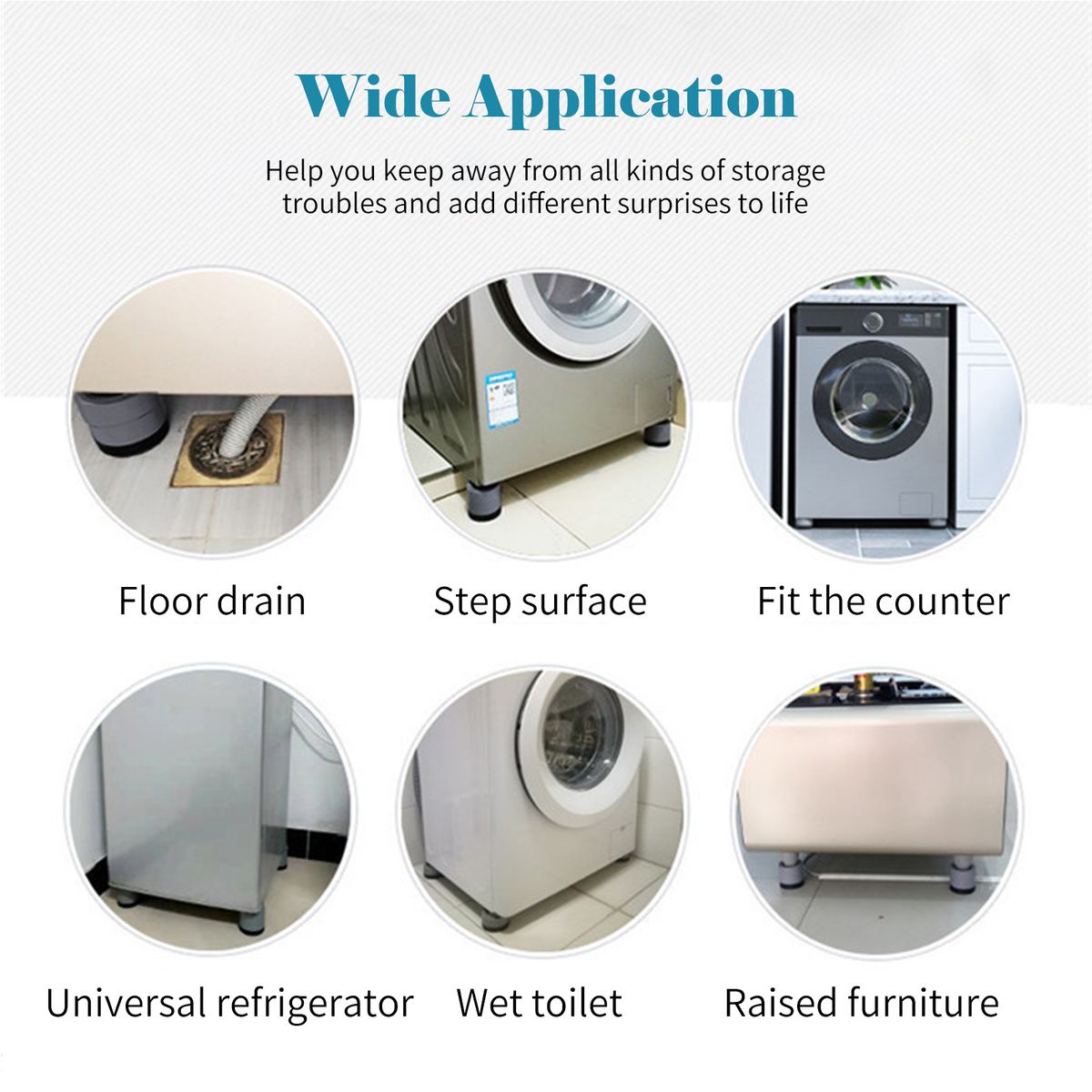 4PCS Washing Machine Base Foot Pads Anti Slip Anti