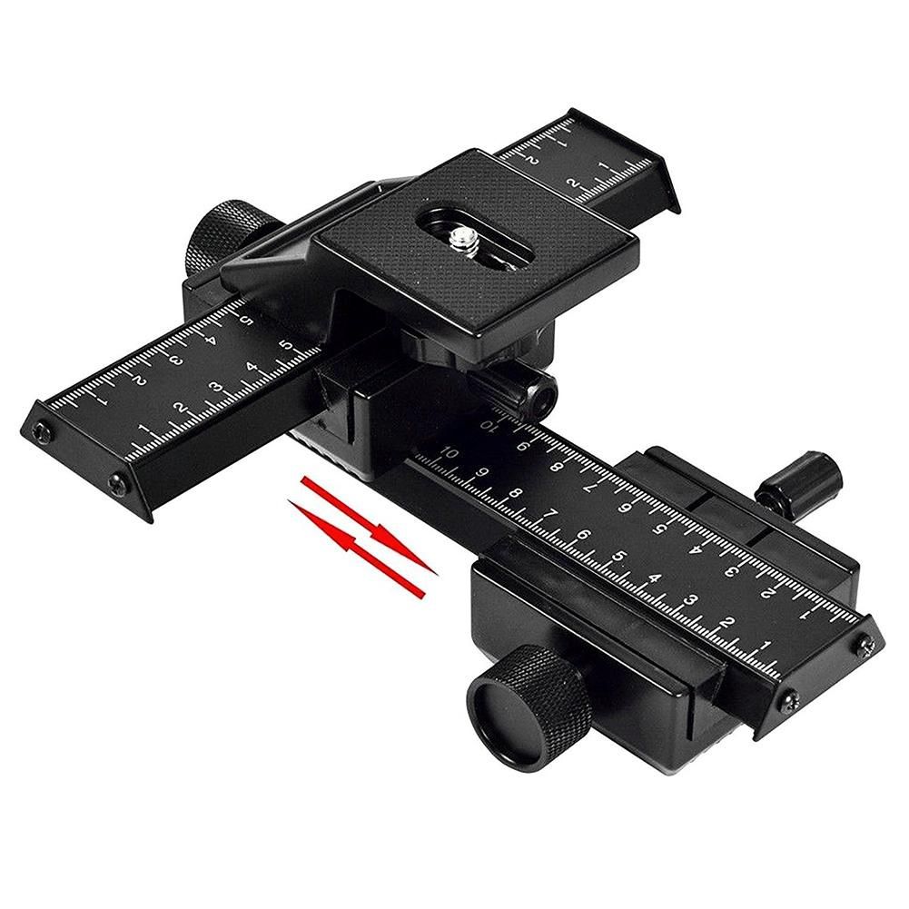 Pro 4-Way Macro Focusing Focus Tripod Rail Slider Head