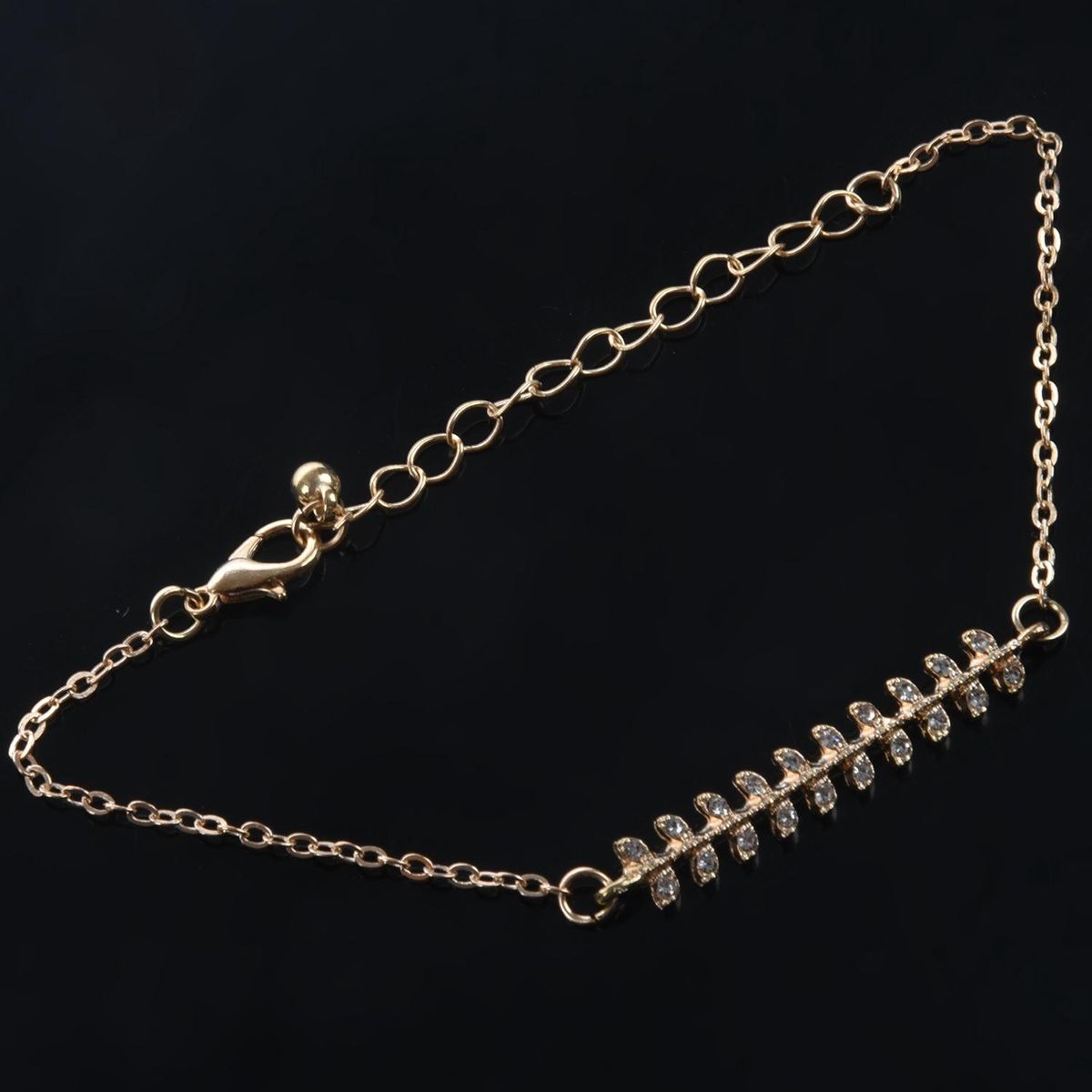 Charm 4 Pcs/Set Women's Fashion Crystal Circle Leaf Chain