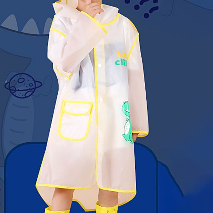 Kid Slicker Transparent Waterproof-Blue Small Dinosaur