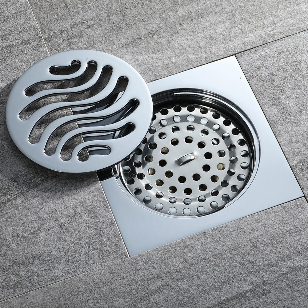 Brass Floor Drain 100X100mm Square Anti-Odor Linear Shower