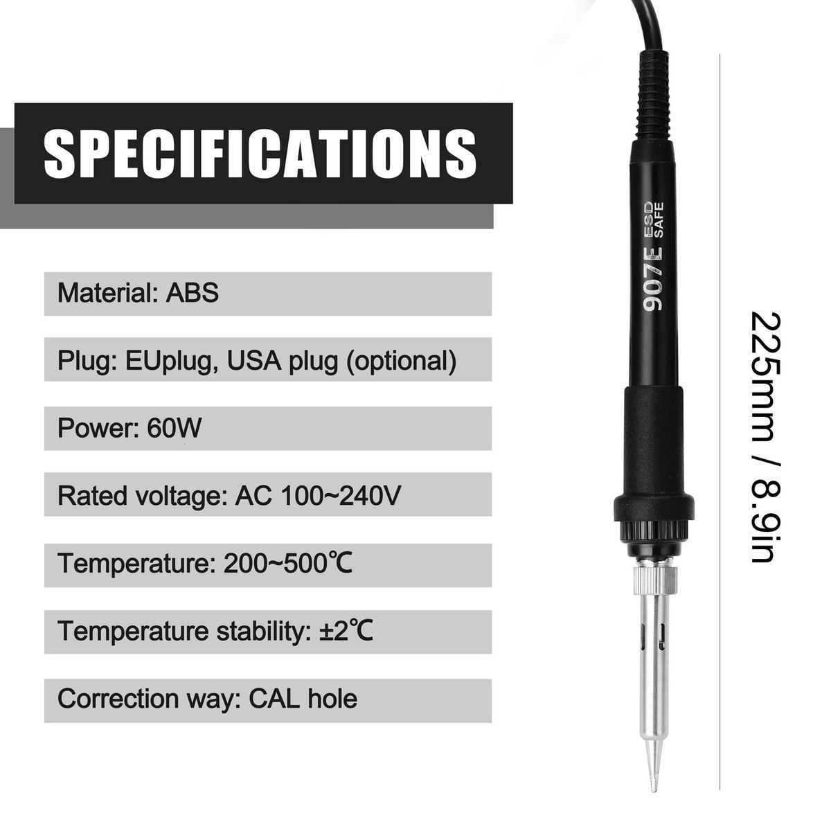 Portable 60W Digital Display Constant Temperature Welding Soldering Iron Handheld Temperature Adjustable Welding Repairing Tools