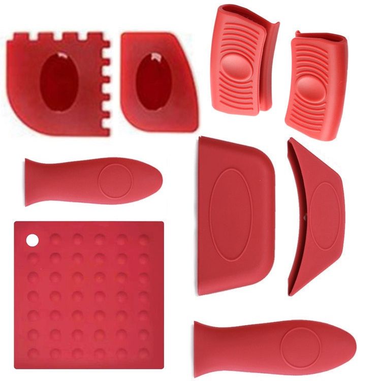 8 PCS / Set Red Silicone Insulation Pad