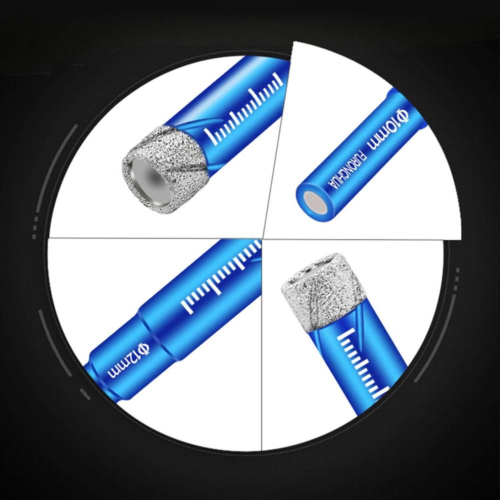 Dry Diamond Drill Bits Set 5PCS with 1/4 5/16 3/8 1/2 Inch for Granite Ceramic Marble Tile Stone Glass Diamond Coating