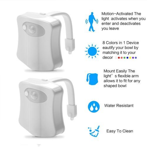Smart Toilet Bowl Light Seat Sensor Auto Lamp