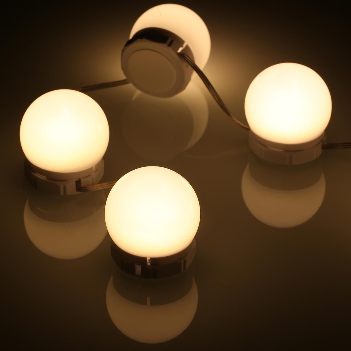Tomshine Vanity Mirror Fill Lights with 10 Bulbs Adjustable 10 Brightness & 3 Color Temperatures USB Mirror String Light for Makeup Dressing Table