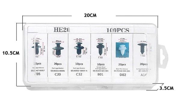 100 PCS Various Car Clips