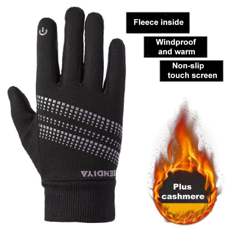 Unisex Outdoor Sport Climbing Cycling Soccer Fleece Windproof Touchscreen Black (black)