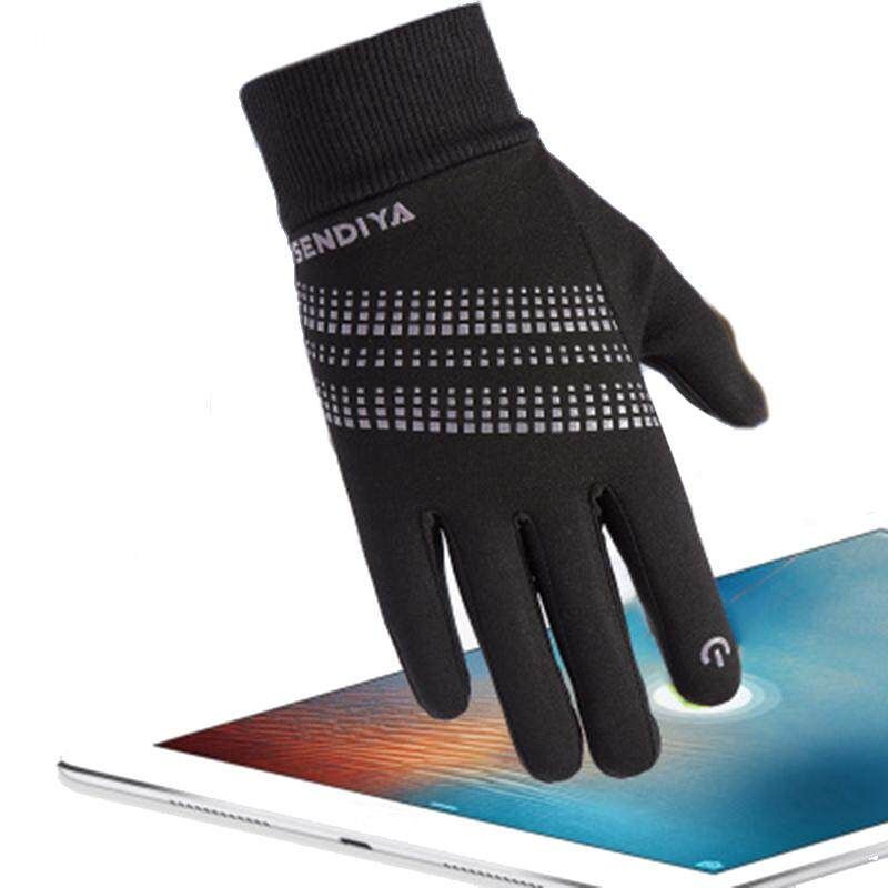 Unisex Outdoor Sport Climbing Cycling Soccer Fleece Windproof Touchscreen Black (black)