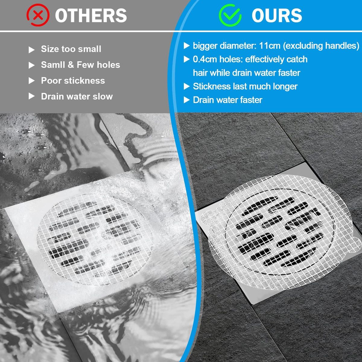 30Pcs Floor Drain Sticker Strong Stickiness Floor Drain Sticker