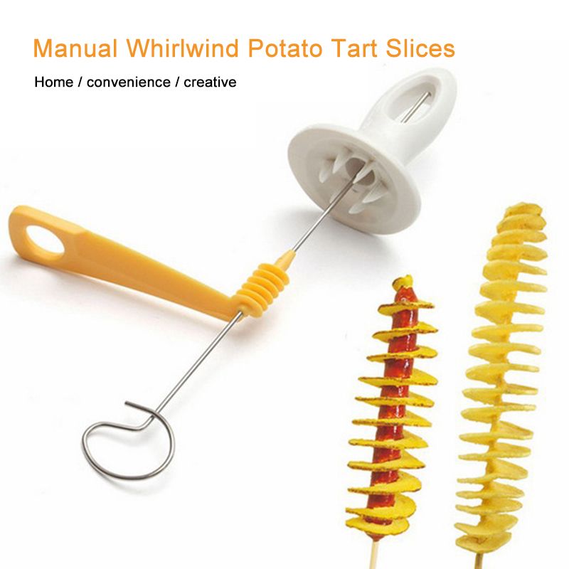 (1PC)1pcs Potato Tower Chip Spiral Slicer Tornado Slicer Spiral Machine Manual Cutter Tool Easy To Clean Kitchen Gadgets WEF