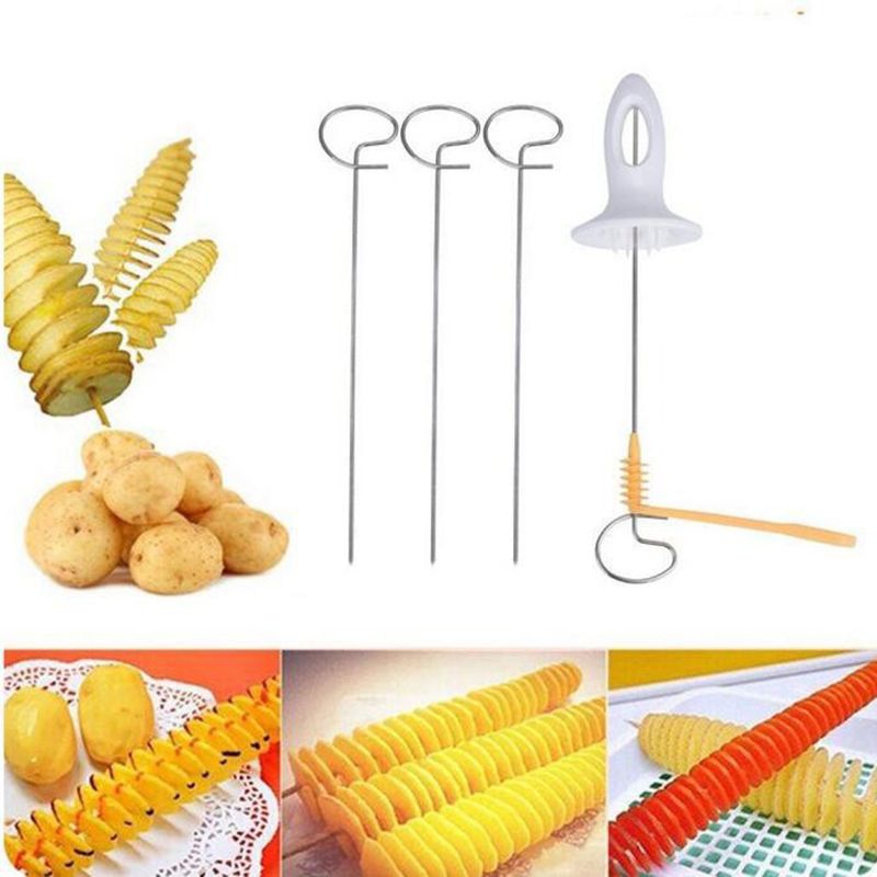 (1PC)1pcs Potato Tower Chip Spiral Slicer Tornado Slicer Spiral Machine Manual Cutter Tool Easy To Clean Kitchen Gadgets WEF