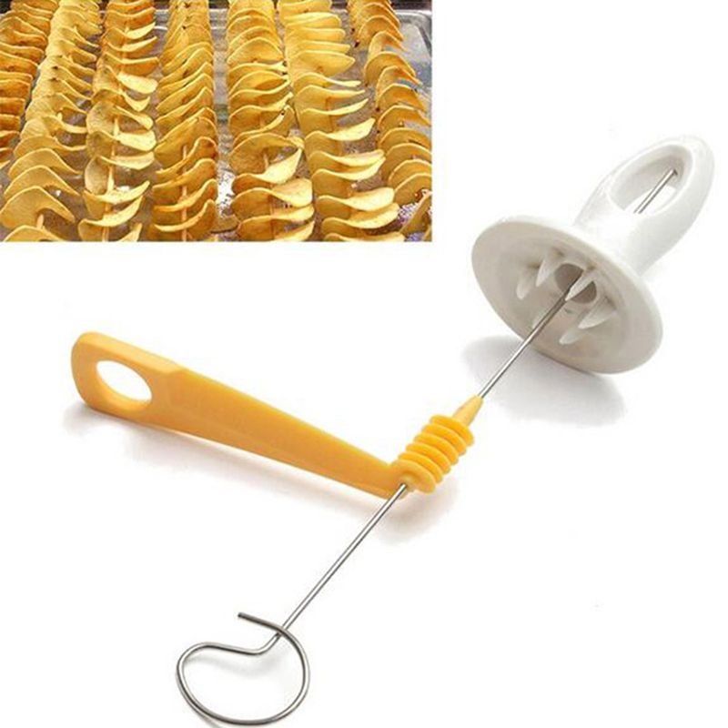 (1PC)1pcs Potato Tower Chip Spiral Slicer Tornado Slicer Spiral Machine Manual Cutter Tool Easy To Clean Kitchen Gadgets WEF