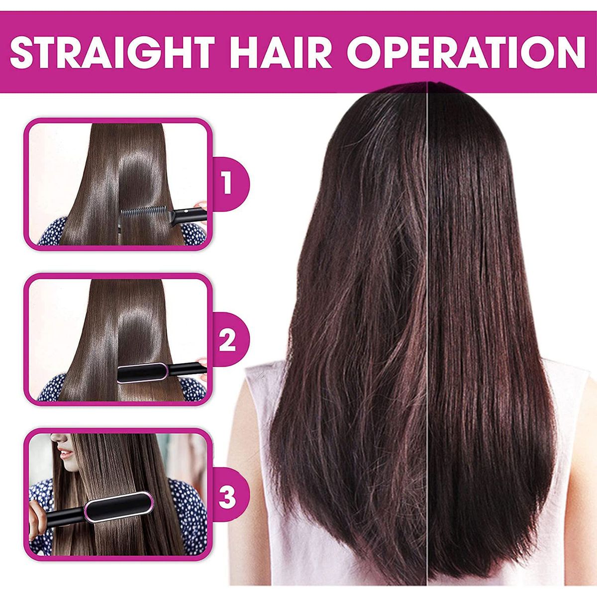 Hair Straightener Brush For Woman Hair Styling Negative