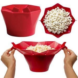 Microwave Oven Silicone Popcorn Bowl Foldable Kitchen Simple Tool Magic Household Popcorn Machine Container Healthy Cooking Tool