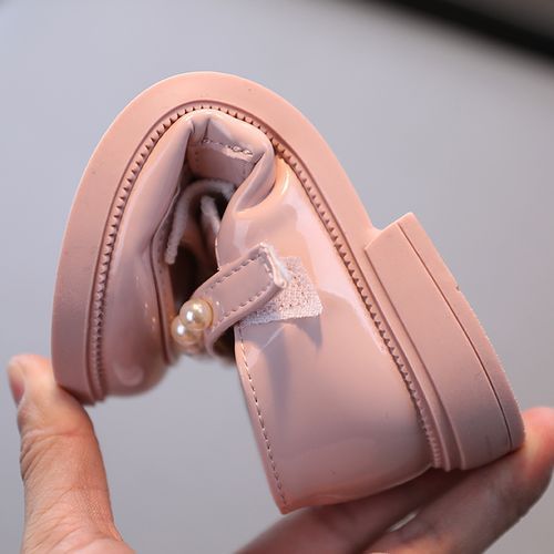 Girls Bow-knot Mary Jane Slip On Shoes Kids Flat Princess Shoes -Pink